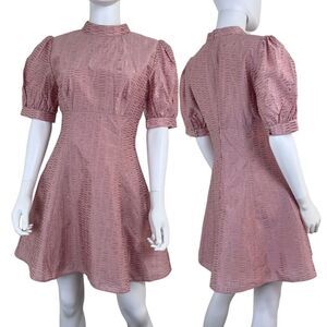 Keepsake The Label Wonder Women Size M Mock Neck Pink Fit & Flare Mini NEW Dress